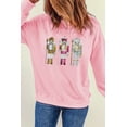 thumbnail image 7 of Women's Pink Christmas Nutcracker Patched Drop Shoulder Sweatshirt | [ZhiHiMeRi] | (US 20-22)2XL, 7 of 7