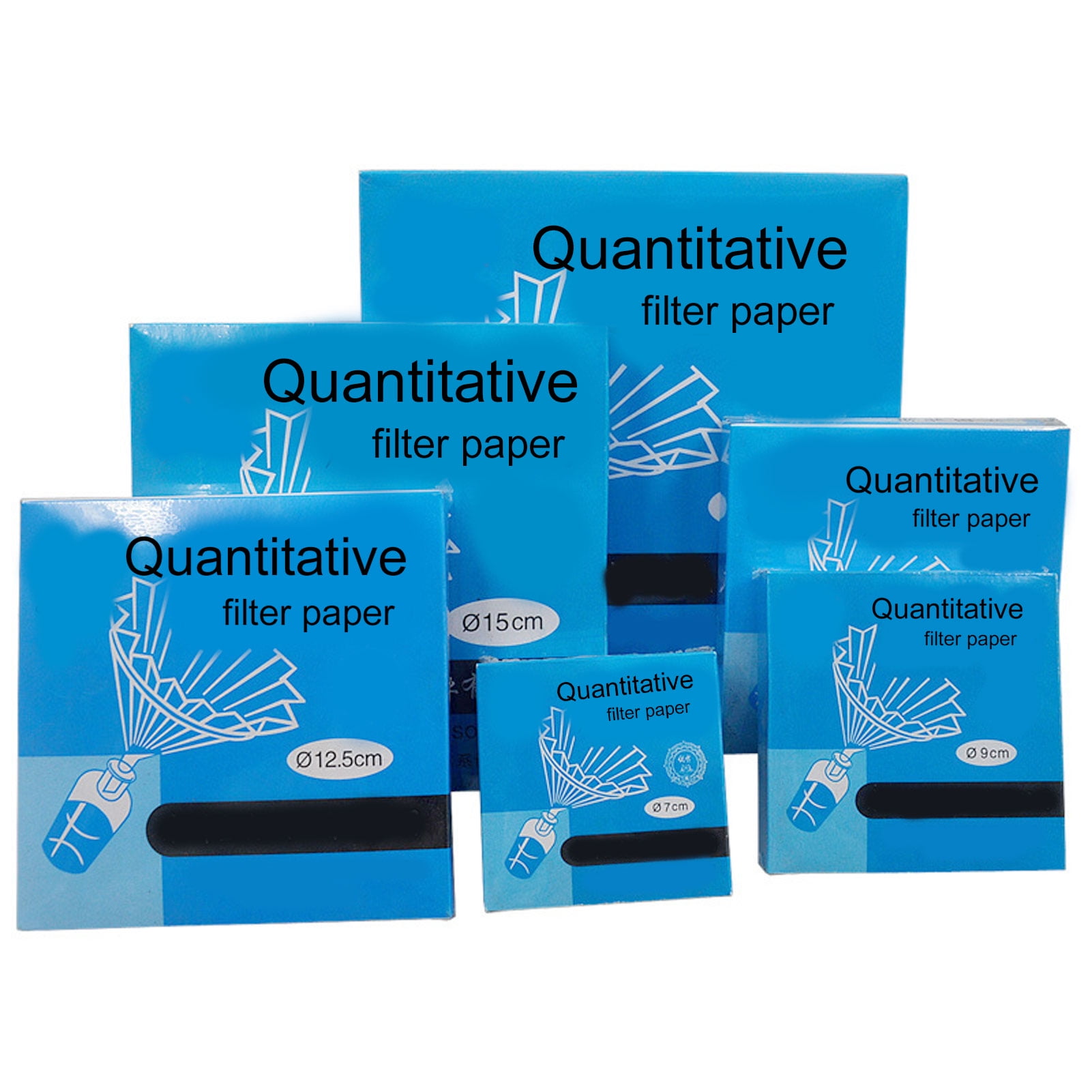 100 Sheets 7/9/11/12.5/15/18cm Round Lab Quick Flow Quantitative Filter