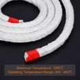 thumbnail image 4 of Unique Bargains 6.57ft x 0.51inch Ceramic Fiber Rope, Square Braided Rope High-Temperature Gasket Seal for Boiler Furnace Oven Kiln Casting, White, 4 of 4