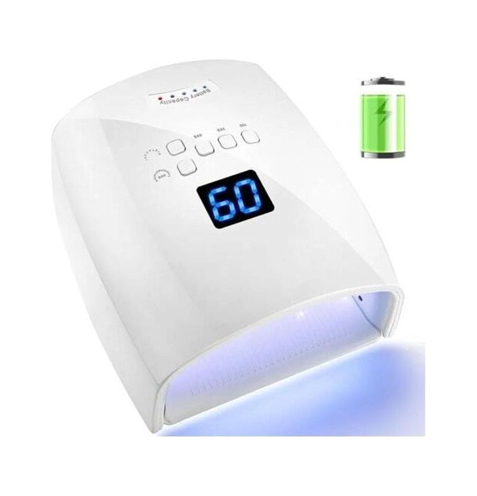 White 48W Cordless Wireless Rechargeable LED/UV Nail Lamp Gel Polish Nail Dryer