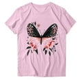 thumbnail image 4 of QQAMB T-Shirts for Women Plus Size Daisy Graphic Printed Summer Trendy Crewneck Short Sleeve Tee Tops Pink 2XL, 4 of 4