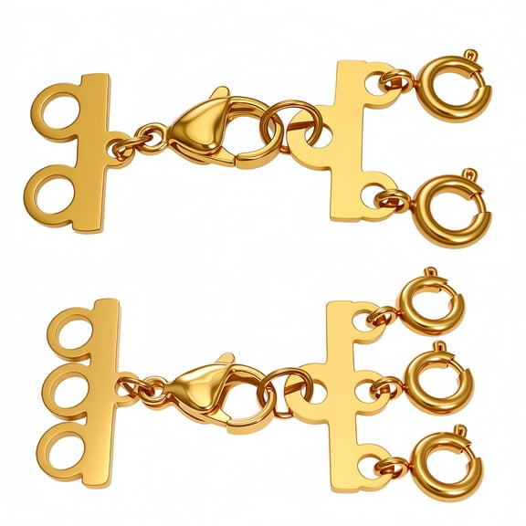 Necklace Layering Clasps 14K Gold Plated Necklace Separator for Layering,Necklace Connectors for Multiple Necklaces