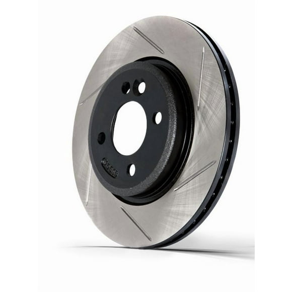 Stop Tech Power Slot Brake Rotor 126.44110SL SportStop Slotted; One Piece Design; Wheel Bolt Pattern 5 x 100 Millimeter; 55.1 Millimeter Hub Inside Diameter; Electro-Coated Cast Iron; Single