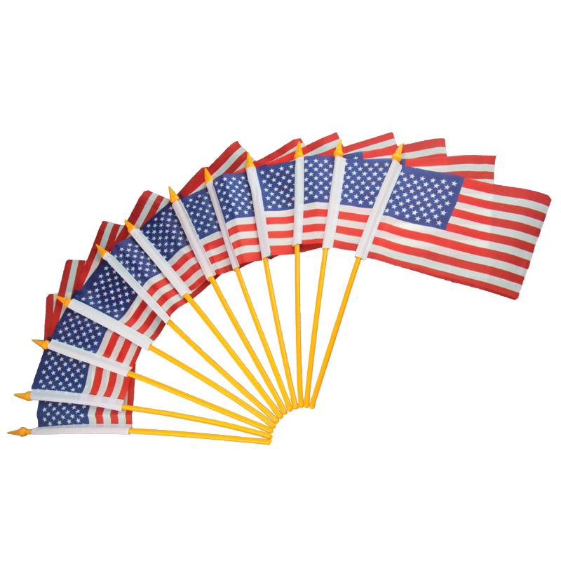 Plastic American Flags 4x6 12 Pack