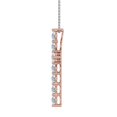 thumbnail image 2 of 1 Carat Diamond Cross Pendant Necklace in 14K Rose Gold (Silver Chain Included), 2 of 3