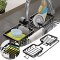 thumbnail image 1 of npkgvia organization and storageClearance,Household Sink Storage Shelf God Instrument Without Perforating Space Aluminum Pitting Water Shelf Kitchen Multi Functional Faucet,Black, 1 of 6
