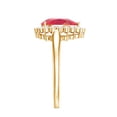 thumbnail image 3 of Rosec Jewels Lab Grown Ruby Ring with Diamond Halo for Women - 2.9 Carat - AAAA Grade Certified, 18K Yellow Gold, US 9.00, 3 of 8
