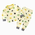 thumbnail image 4 of TOWED22 Cotton 2 Piece Pajamas Boys Long Sleeve Sets Toddler Boys Pjs Kids Fall Winter Sleepwear Sets 6-12 Months 12-24 Months 2t 3t 4t 5t 6t 7t 8t 9t Children,Light Yellow,5-6 Y, 4 of 4