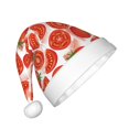 thumbnail image 2 of Fuzoiu Tomatoes Print Santa Hat Christmas Hat for kids,Santa Hats with Pompom, Unisex Xmas Holiday Hat for Christmas New Year Festive Party Supplies, 2 of 6