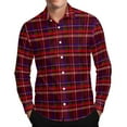 thumbnail image 2 of FDGIU Men's Fall Flannel Shirt - Button Down Plaid, Slim Fit Cozy Long Sleeve Fall Winter Layering Piece with Pocket, 2 of 7