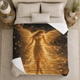 thumbnail image 5 of Celestial Angel Glow Golden Wings, Peaceful Celestial Art Scene, Warm Flannel Blanket for Living Room and Bedroom, Celestial Art Lovers Housewarming Gift, Fantasy Home Decor, 5 of 9