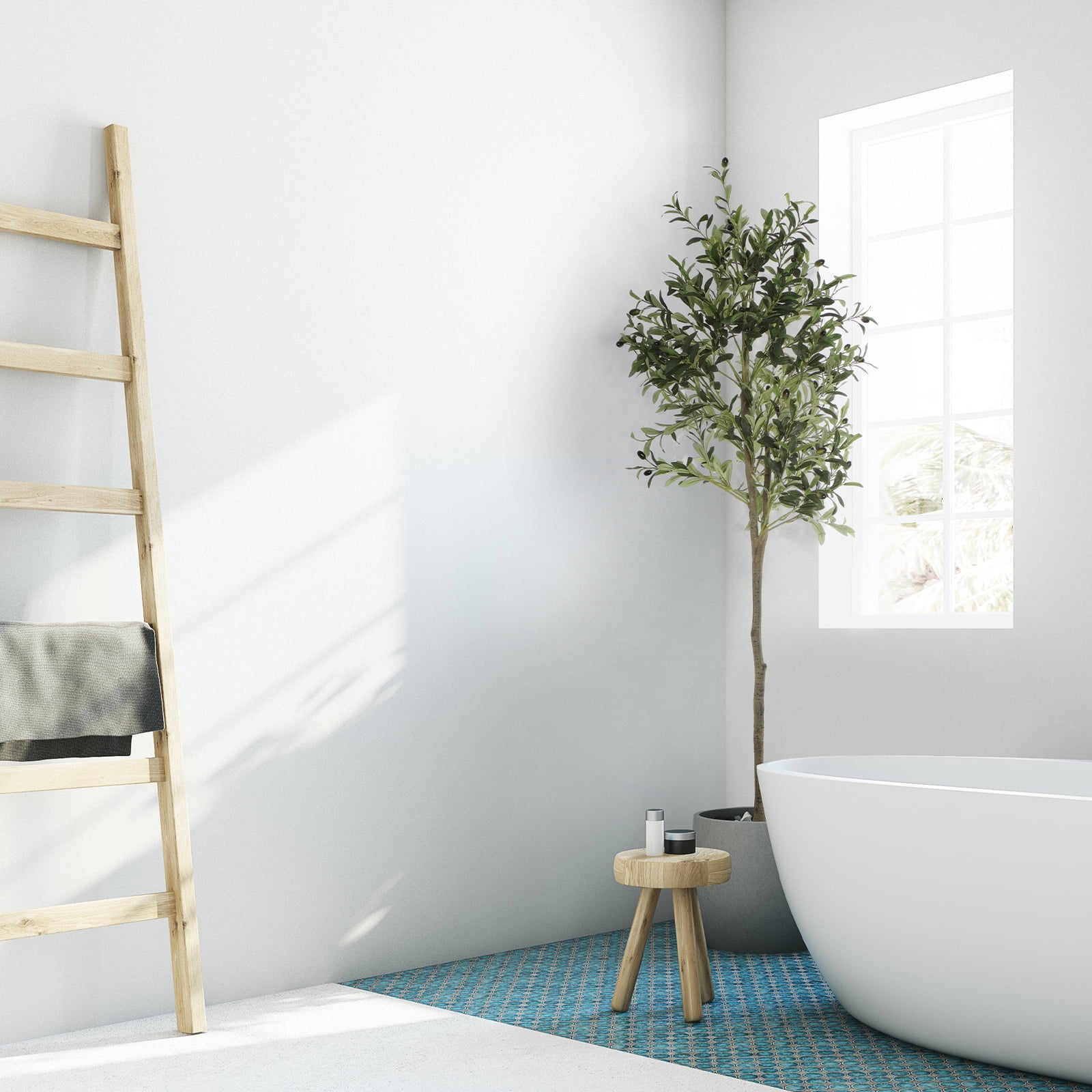 Indoor Faux Artificial Olive Tree, 6ft