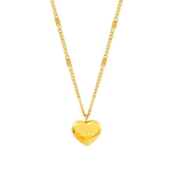 Gold Plated Chain Necklace Love Heart Pendant Wedding New 2022 Engagement M5K7