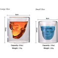 thumbnail image 2 of Vaso de doble pared con motivo de calavera, transparente, para café, vino, cerveza, té, juego de 2 transparente Adepaton LKX-0111-2, 2 of 6