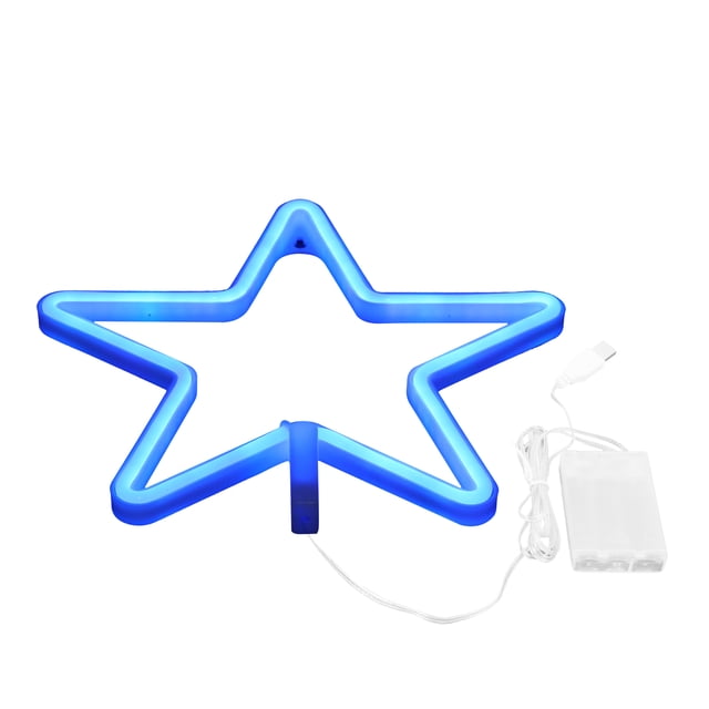 Luz de neón, luz LED en forma de estrella, lámpara de pared decorativa, integración perfecta