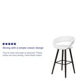 thumbnail image 5 of Flash Furniture 2 Pk. Brynn Series 29'' High Contemporary Cappuccino Wood Barstool in White Vinyl, 5 of 14