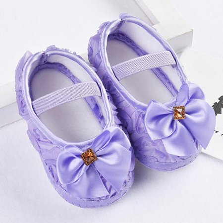 

LowProfile Baby Shoes Toddler Kid Girl Rose Bowknot Elastic Band Walking PP 12 Shoes