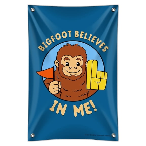 Bigfoot Believes in Me Funny Humor Home Business Office Sign
