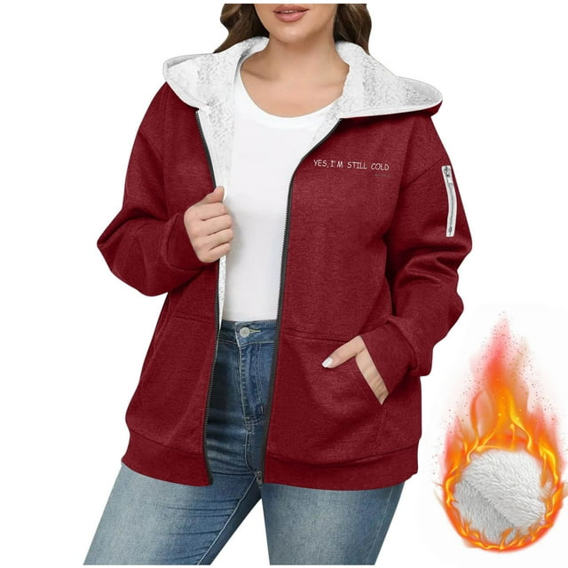 Elvqul Manteau pour Femmes à Capuche Grande Taille Vêtements d'Extérieur Chandails Thermiques Manteau Décontracté pour Femmes en Molleton