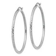 thumbnail image 2 of White Sterling Silver Earring Hoop Women'S Diamond-Cut 43 mm 40, 2 of 3