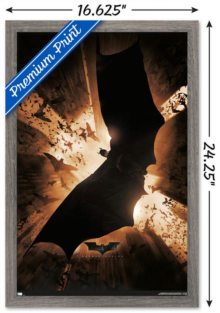 DC Comics Batman Begins - One Sheet Wall Poster, 14.725" x 22.375", Framed
