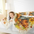 thumbnail image 4 of Manfei Vibrant Sunflower Bedding Comforter Set for Kid, Rustic Highland Cow Twin Comforter Sets, Fall Pumpkin Leaf Reversible Bedding Set, Super Cozy Room Decor, 2-Piece, 4 of 8