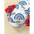 thumbnail image 5 of Suealasg Baby Girls 4th of July Outfits Sleeveless Rainbow Print Patchwork Romper with Hairband Newborn Infant Girls Summer Independence Day Clothes, 5 of 9