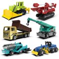 thumbnail image 1 of 1 64 Alloy Engineering Car with Gift Box  Excavator  Forklift  Stacking Machine  Forklift  Road Press  6/8 Pcs, 1 of 9
