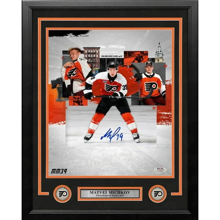 Matvei Michkov Philadelphia Flyers Autographed 11" x 14" Framed Collage Hockey Photo - PSA Authenticated