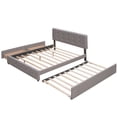 thumbnail image 4 of MODERNLUXE Queen Size Upholstered Platform Bed with Twin XL Trundle and 2 Drawers,Linen Fabric Solid Wood Bed Frame for Space Saving,Light Gray, 4 of 7