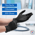 thumbnail image 3 of Criterion N300 Nitrile Exam Gloves, Large, Black – 300/Box, Latex-Free, Disposable, Textured Fingertips, Beaded Cuff, Non-Sterile, Ambidextrous, 3 of 8