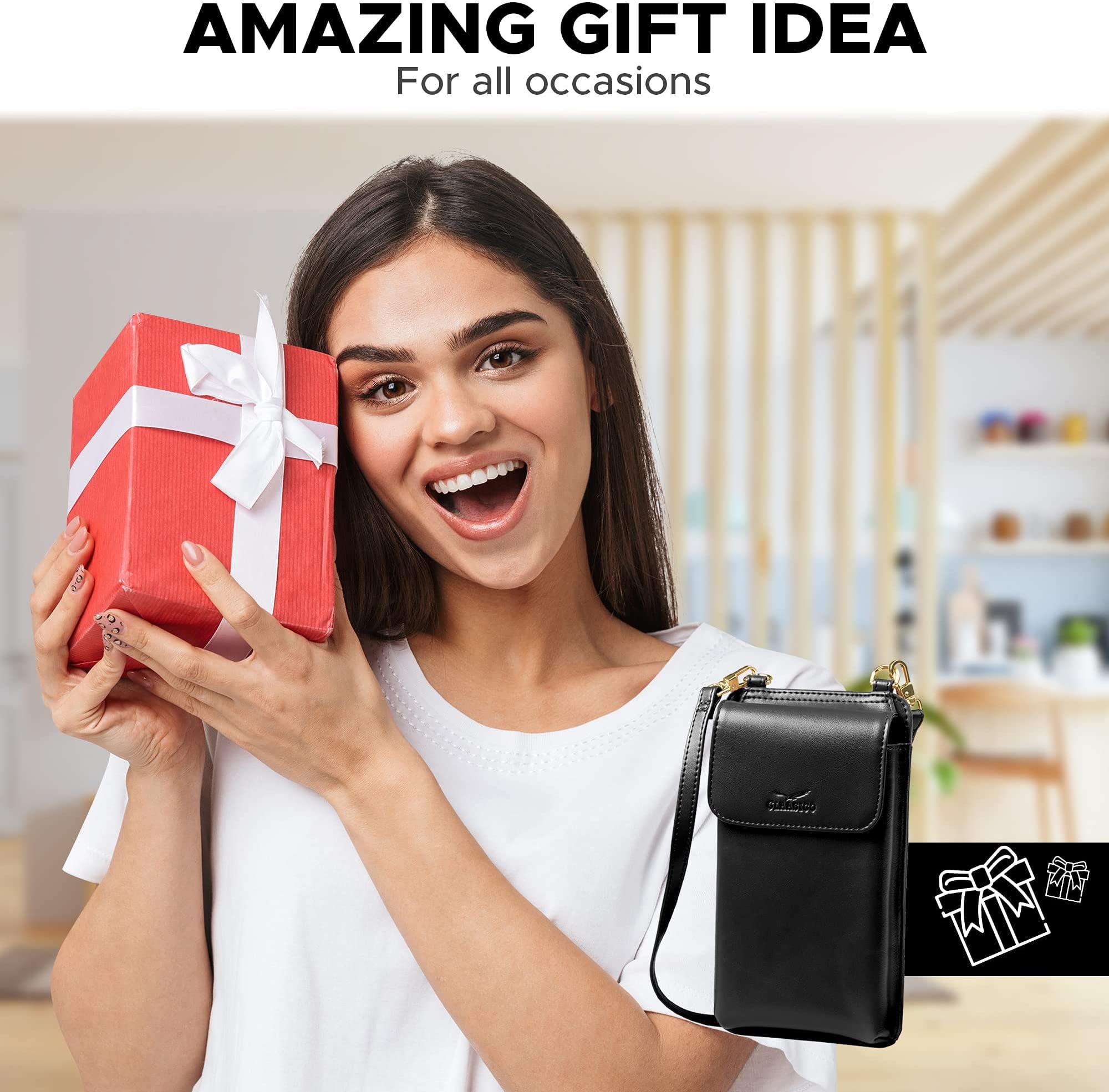 Claasico Womens Crossbody Wallet & Phone Case | iPhone/Samsung/LG Magnet Cell Pouch & Handbag