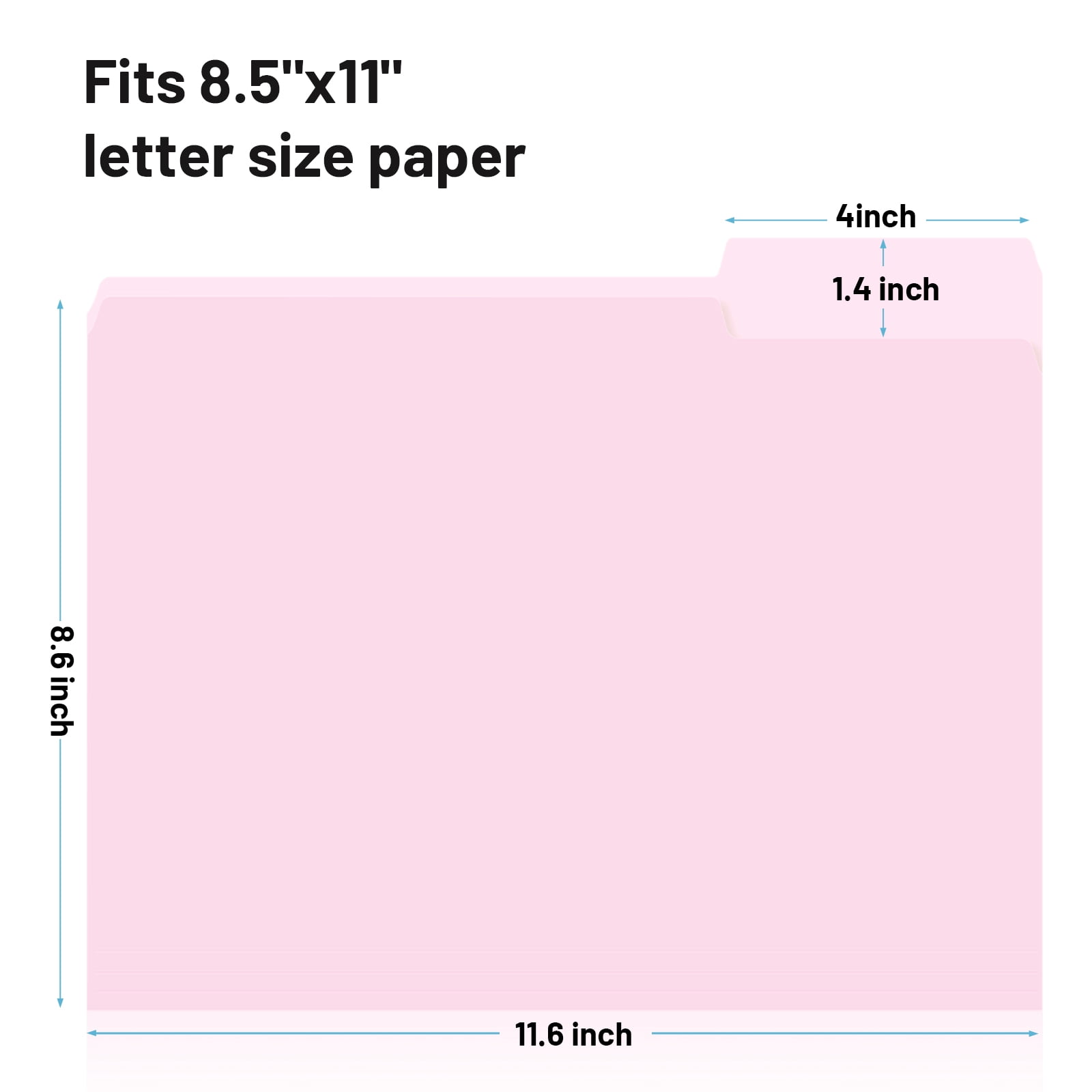 ViVin File Folder with 1/3 Cut Tabs, Fits Letter Size, 100 Pack, for School and Office(3nd Multicolored)