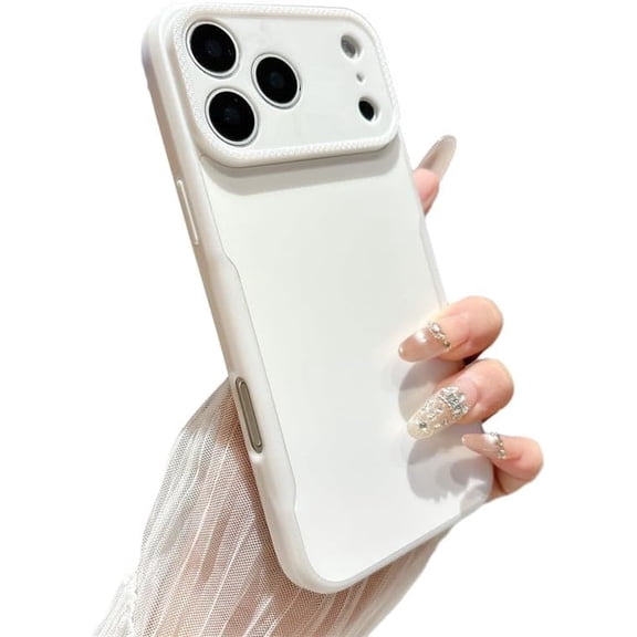 Matte Metal Color Camera Protect Phone Case for iPhone (iPhone 16 Pro Max,White)