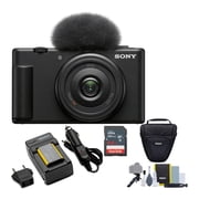 Sony ZV-1F Vlog Camera 4K Video 20.1MP for Content Creators and Vloggers, Black, ZV-1F/B Bundle with Koah Case, 64GB Memory Card, Battery and Charger- Official Sony USA Dealer