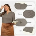 thumbnail image 3 of SHEWIN Plus Size Sweatshirt for Women V Neck Henley Tops Long Sleeve Shirts Business Blouses Lightweight Basic Tees Trendy Cute T Shirts Fall Clothes Brown 1X, 3 of 9