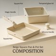 thumbnail image 6 of [TRUECOOK OFFICIAL] Induction Non-Stick Eco Ceramic Beige Square Pan & Pot Set 5pcs, 6 of 9