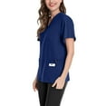 thumbnail image 5 of Blusas De Enfermeras Mujer, Machine Washable Scrubs Womens Uv Protection Shirts for Women Emergency Room Nurse Workwear Tagless Uniform Nurses Week 2025 Nursing Top Quick Dry Blue Xl, 5 of 5