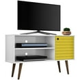 thumbnail image 1 of Manhattan Comfort Liberty 43" TV Stand in White and Yellow, 1 of 9