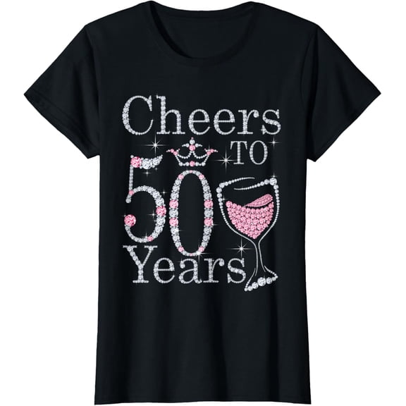 t-shirt Cheers to 50 Years 1972 50Th Birthday Tee Gift For Womens T-Shirt mens,black,women,funny,journey,Crew Neck, Short Sleeve,printing