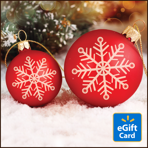 Red Ornaments Walmart eGift Card
