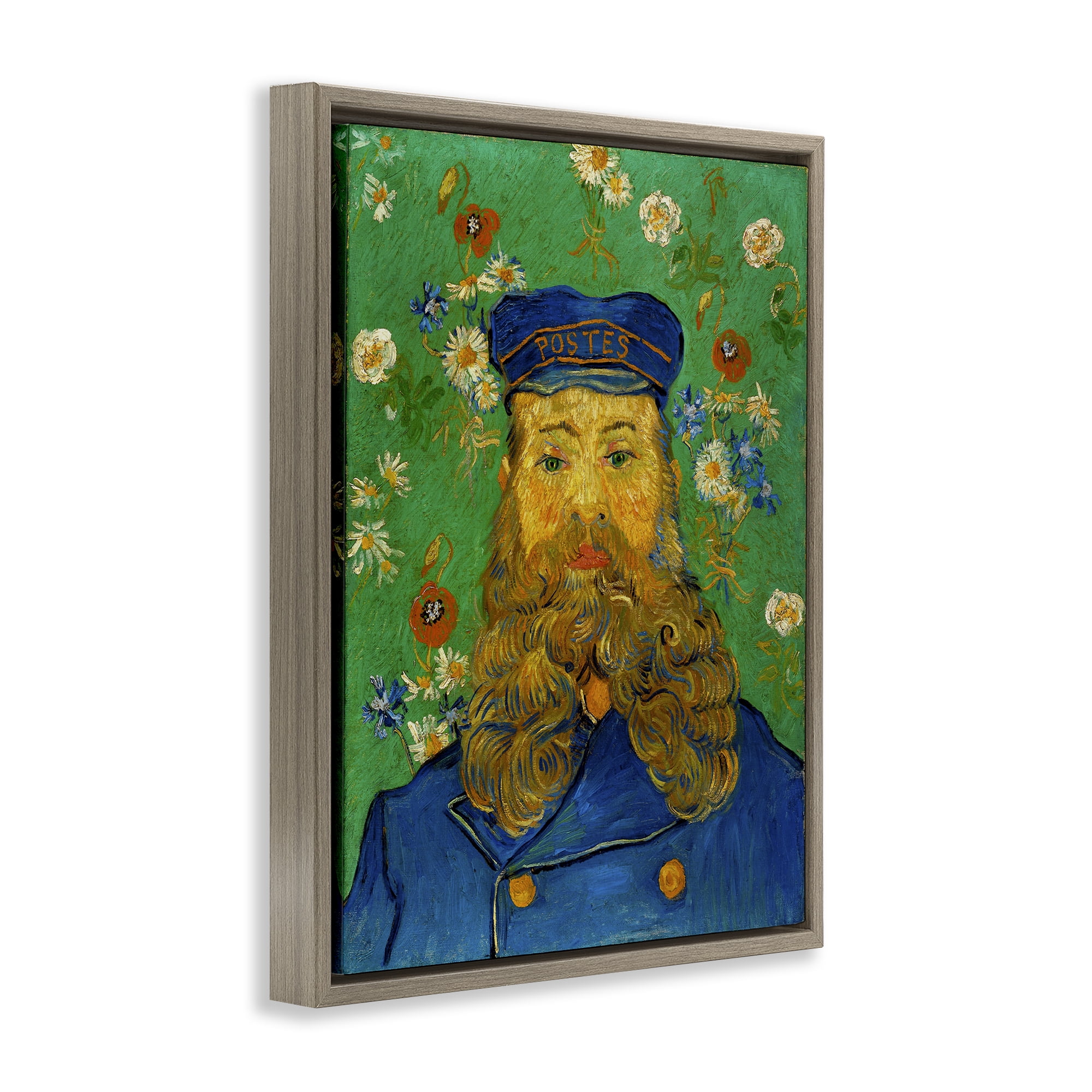 Stupell Industries Van Gogh Joseph Ruolin Portrait People Painting Brown Floater Framed Canvas Art Print Wall Art, 25 x 31