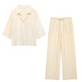 thumbnail image 1 of Conjunto de camisa y pantalones holgados de Jacquard para mujer, conjunto informal con estampado elegante, a la moda, para primavera y verano, novedad de 2024, 1 of 5