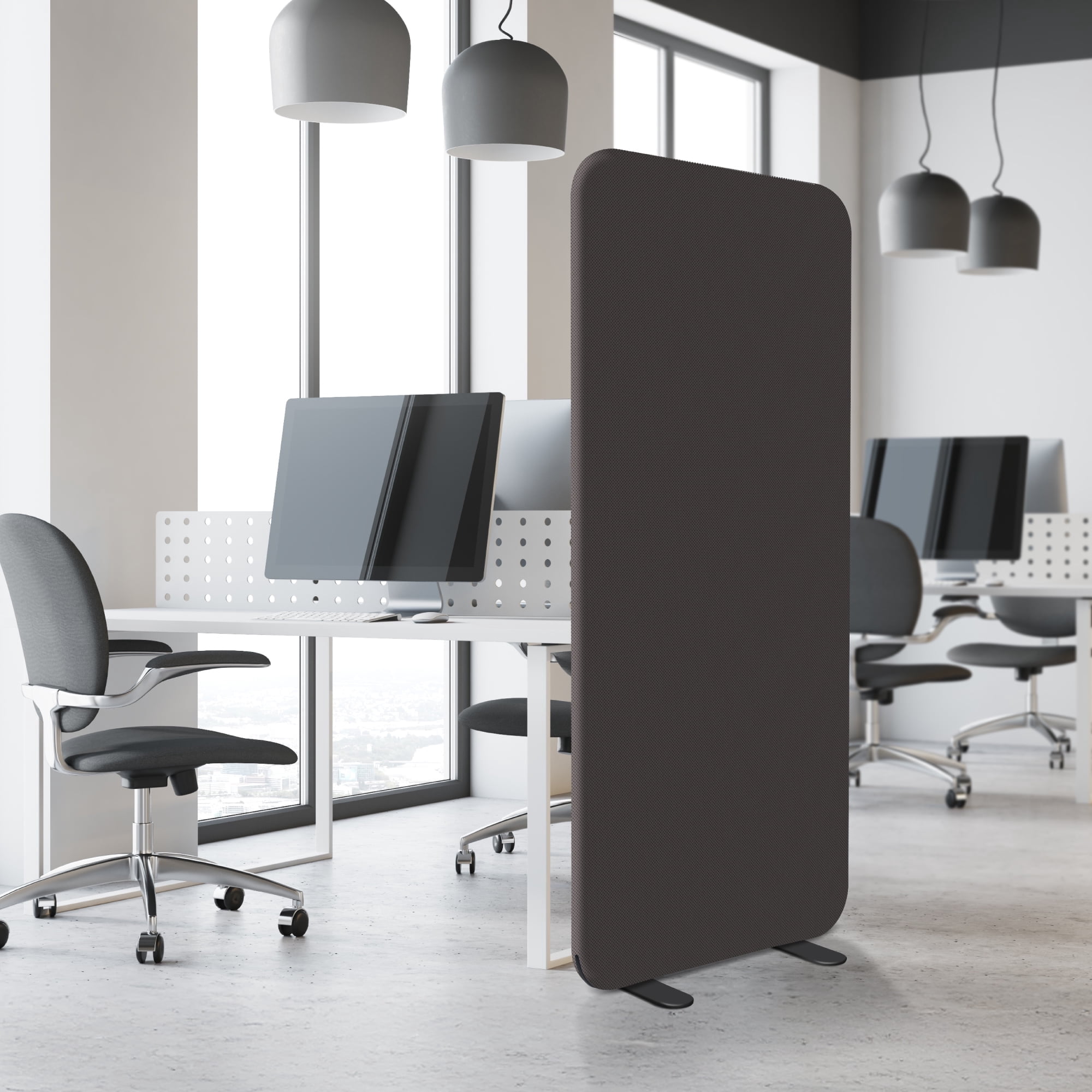 DECOLAB Free Standing Room Divider, Office Partition Screen, 29"x65", Iron
