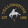 thumbnail image 2 of Women's Yellowstone Distressed White Rider Silhouette Est. 1886  Racerback Tank Top, 2 of 4