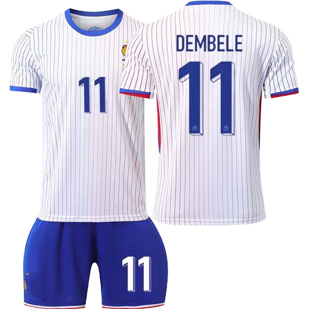 Copa de Europa 2024 Camiseta de visitante de Francia No. 10 Traje de camiseta de fútbol de Mbappé 11 Camiseta transfronteriza de DembéléNúmero 11 Dembélé