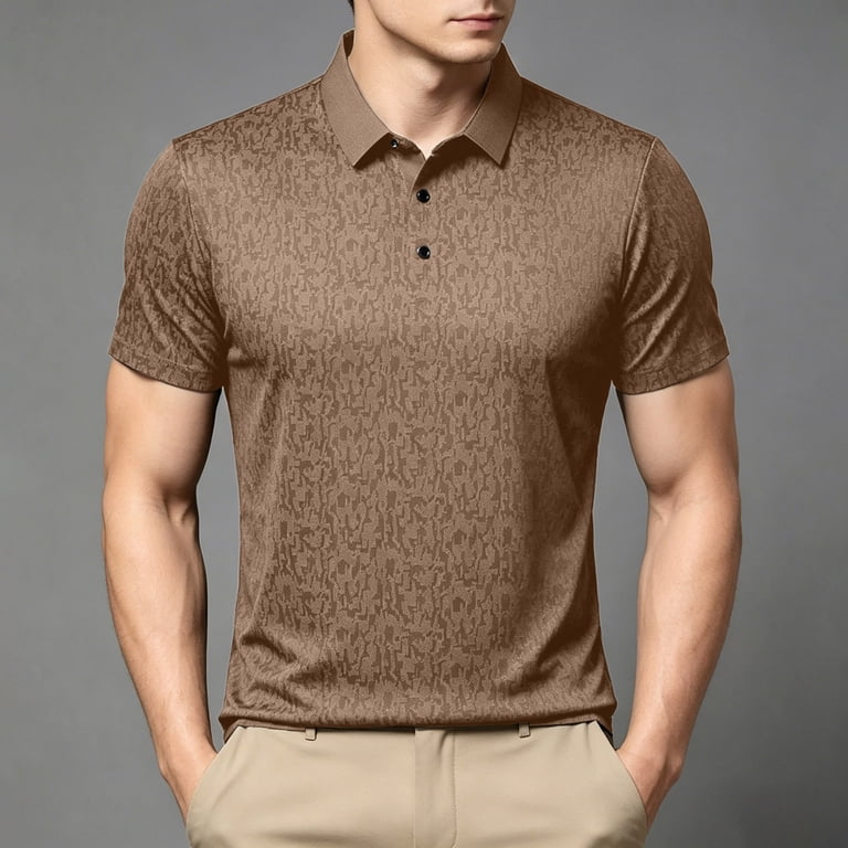 Xzbqbs Men's Printed Polo Shirt Short Sleeve Thin Breathable
