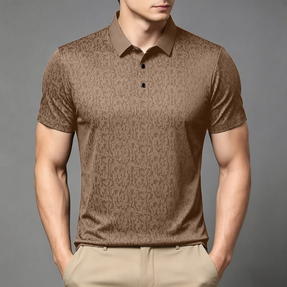 JOANKDMI Patterned Shirts for Men Short Sleeve Casual Golf Tops Lightweight Breathable Classic Fit Button Down Tennis Shirts Everyday Workwear, M-4XL