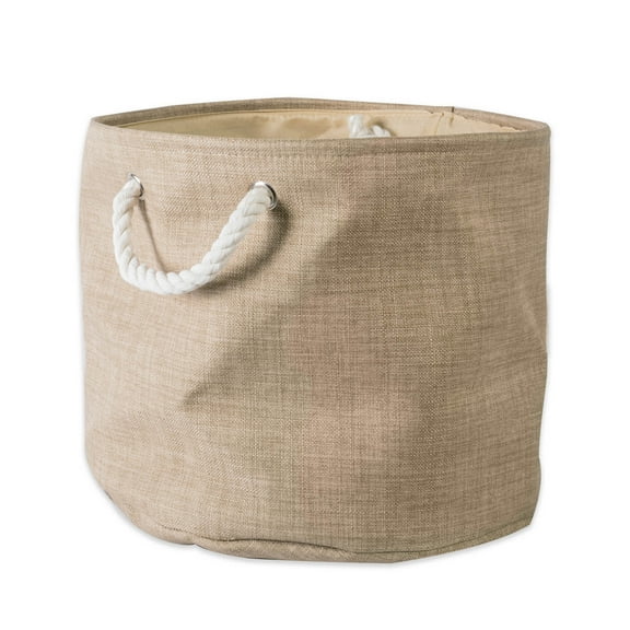 Design Imports Polyester Bin Variegated Taupe Round Medium 12X15X15