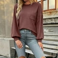 thumbnail image 6 of BLVB Womens Long Sleeve Tops Dressy Casual Spring Fall Crewneck Knit Blouses Back Cutout Shirts Pullover Fashion Red, 6 of 6